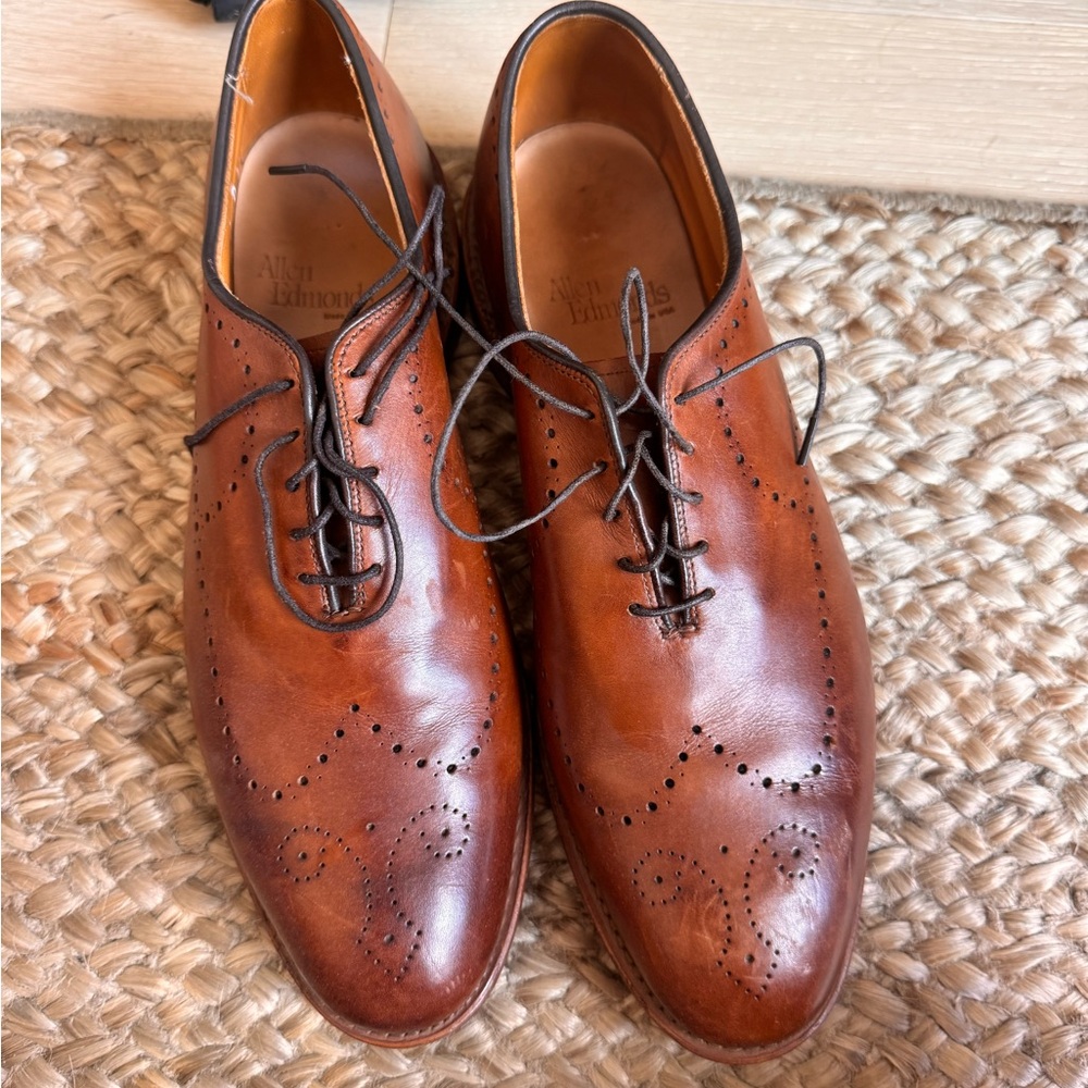 Allen Edmonds Brown Leather Oxford Shoes Classic Design